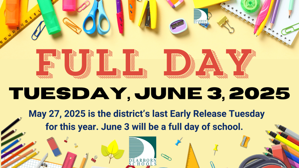 Reminder! This Tuesday, June 3rd, is a FULL day of school. No Early Release.