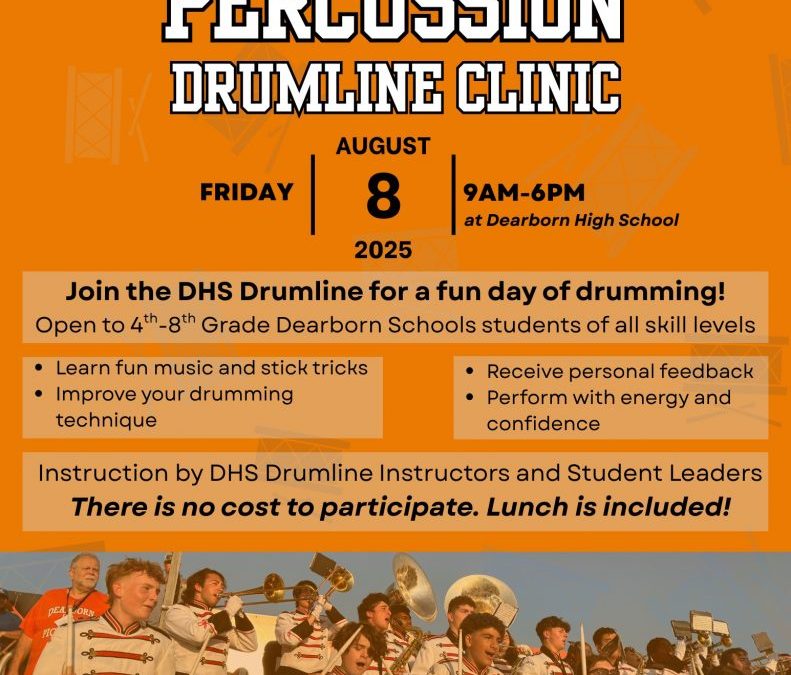 Dearborn High Pioneer Marching Band’s Drumline Summer Camp